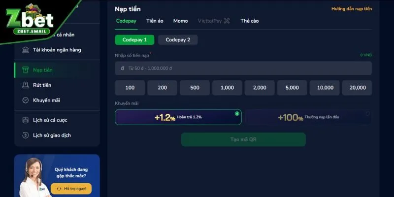 Điều kiện cơ bản cần nắm vững để nạp tiền ZBET