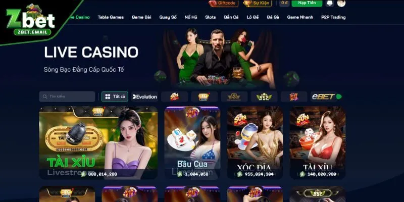 Tìm hiểu tổng quát về sảnh Live Casino tại ZBET